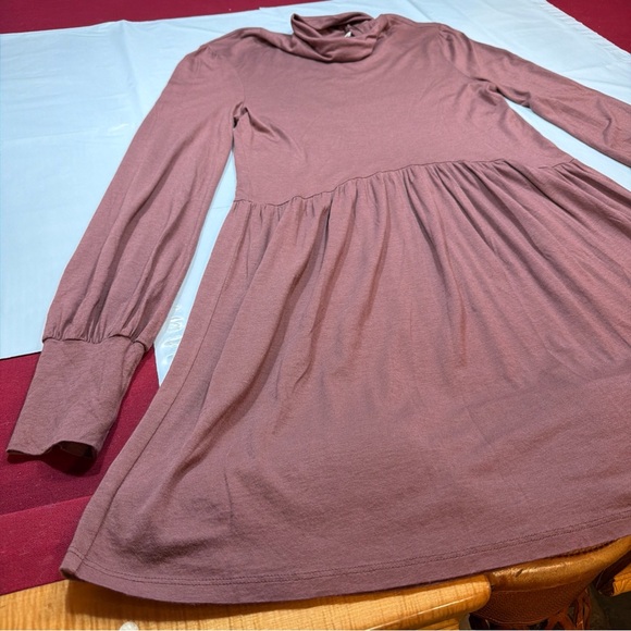 Peruvian Connection BROWN Nicole TURTLE NECK DRESS long Sleeves Flowy Women’s S - Picture 14 of 16